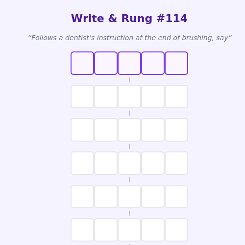 Write and Rung screen