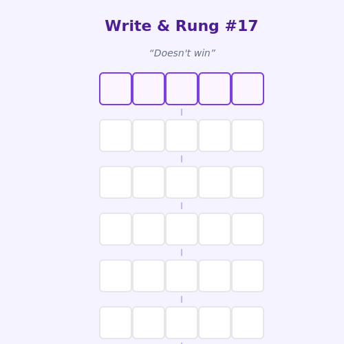 Write and Rung screen